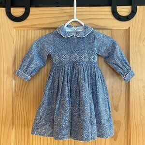 Blue Flower Smock Easter Dress